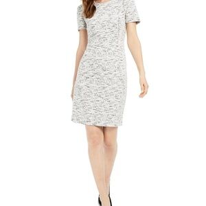 Calvin Klein Textured White and Black Mini Dress